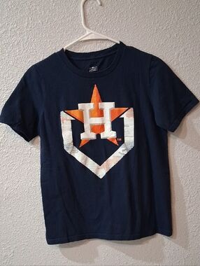 Geoffrey Beene Navy Kids Houston Astros Star H Logo Tee